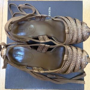 Bottega Veneta Tan Wedge Espadrilles EUC
